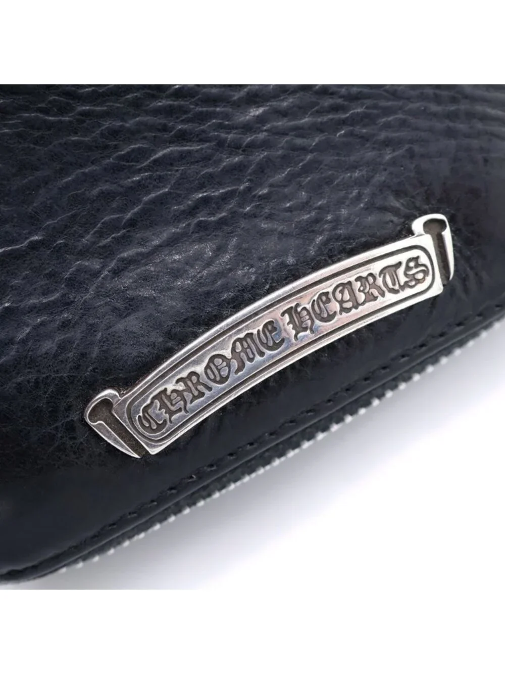 Chrome Hearts SQ Zip Bill Square Zip Leather Wallet Black